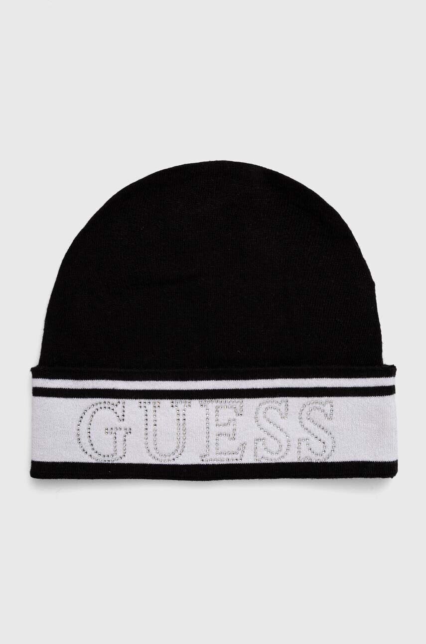 Levně Dětská čepice Guess černá barva, z tenké pleteniny, J4YZ01 Z3GW0