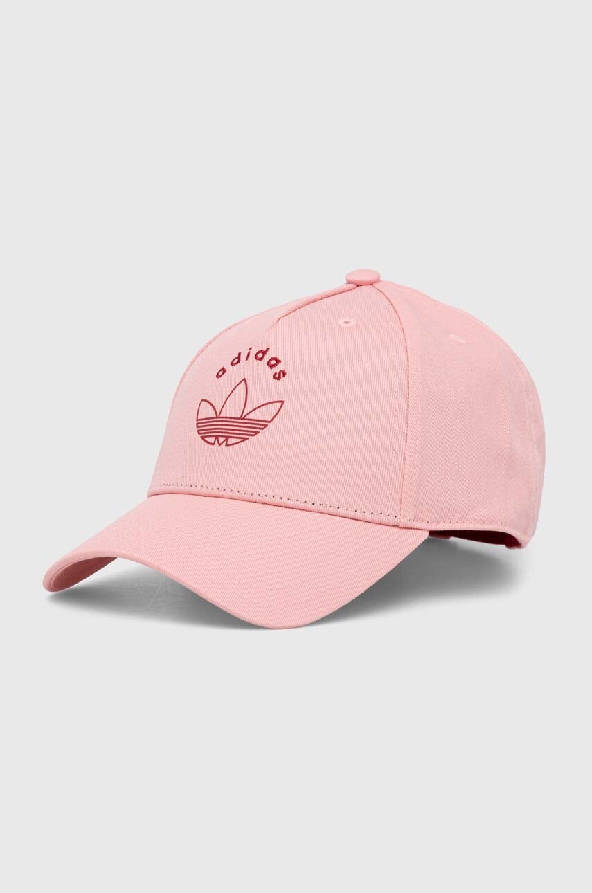 adidas Originals caciula din bumbac BASEBALL CAP culoarea roz, cu imprimeu, IY6694