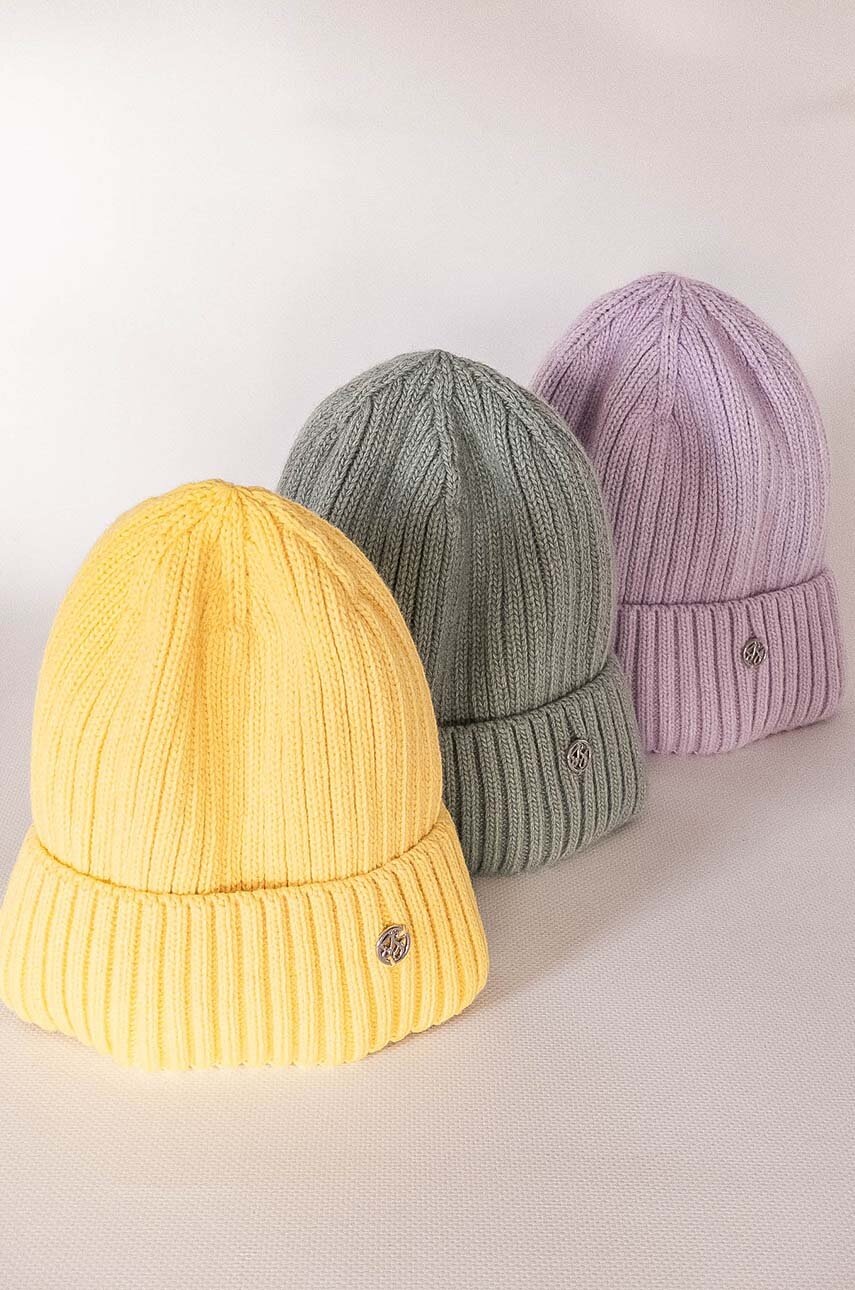 Детская шапка с примесью шерсти Jamiks ESTRELLA цвет фиолетовый JZH258