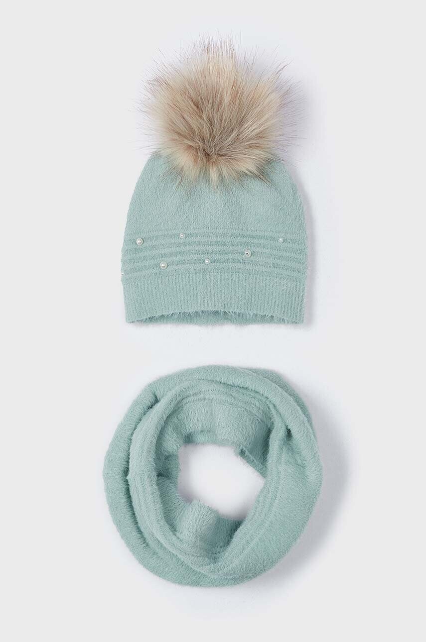 Mayoral caciula si fular copii culoarea turcoaz, 10825