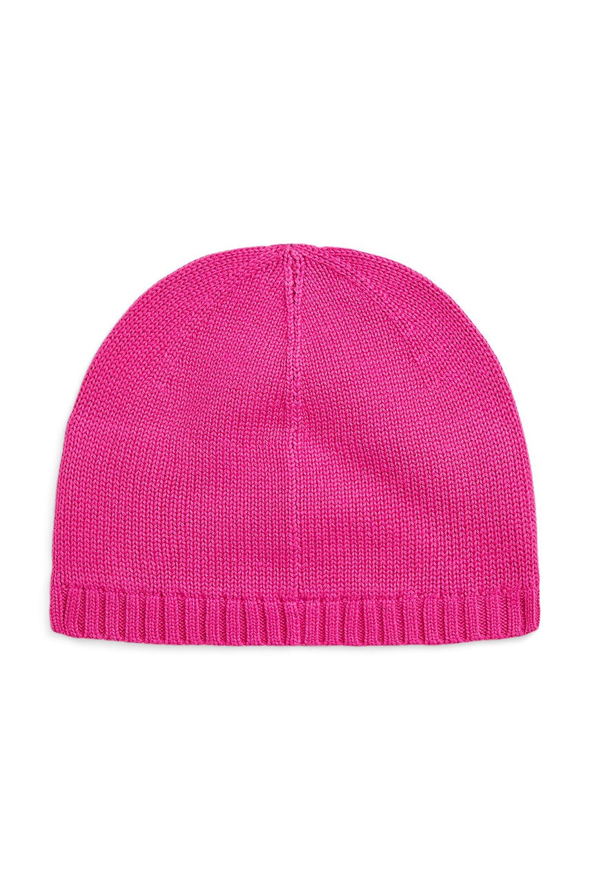 Дитяча бавовняна шапка Polo Ralph Lauren колір рожевий з бавовни 313950732001