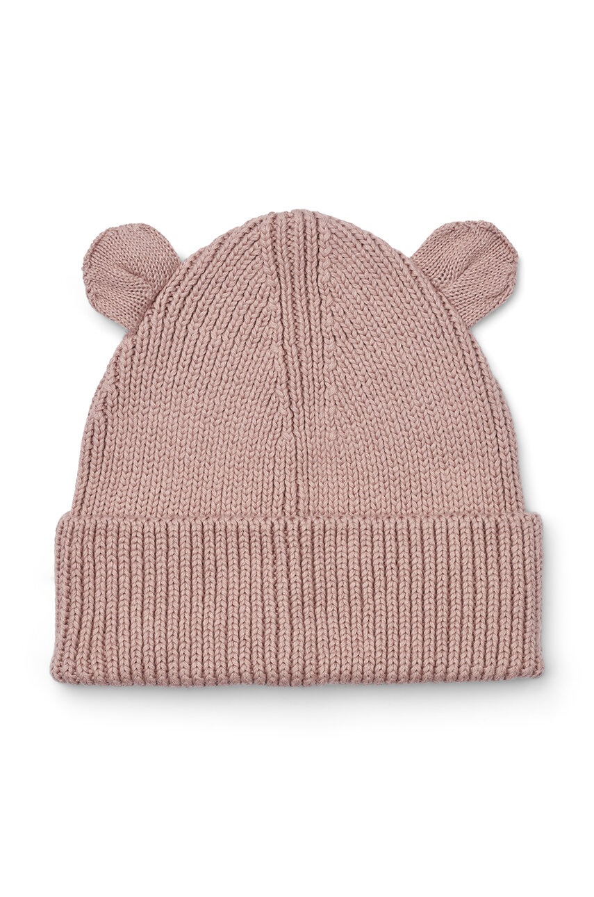 

Детска памучна шапка Liewood Gina beanie with ears в розово от памук LW15032, Розов