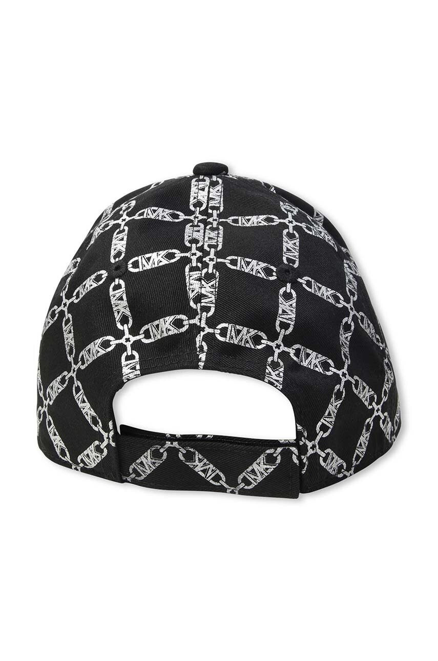 Дитяча бавовняна кепка Michael Kors колір чорний візерунок R30224 в Тернополі Дитяча бавовняна кепка Michael Kors колір чорний візерунок R30224 в Тернополі