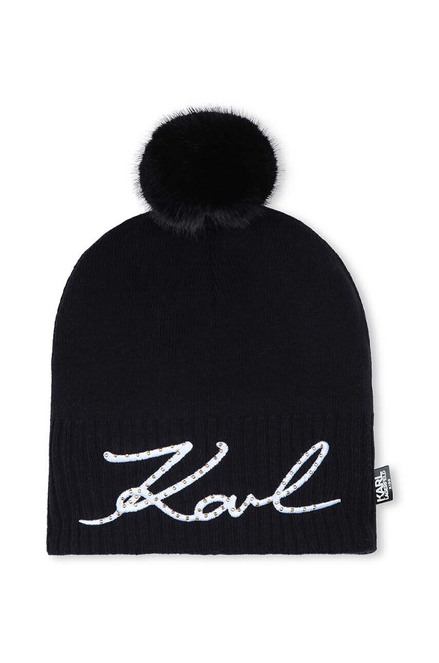 Karl Lagerfeld caciula copii culoarea negru, Z30331 Karl Lagerfeld caciula copii culoarea negru, Z30331