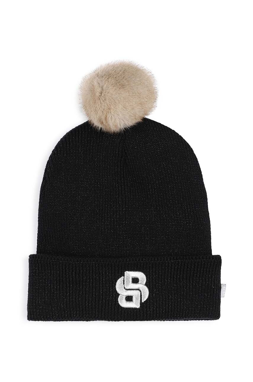 BOSS caciula copii culoarea negru, J51616