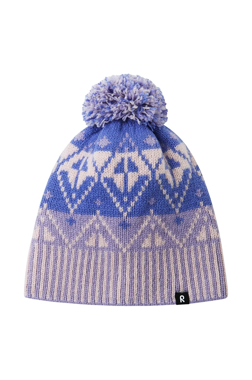 Дитяча вовняна шапка Reima Pohjoinen колір рожевий вовна 5300021B