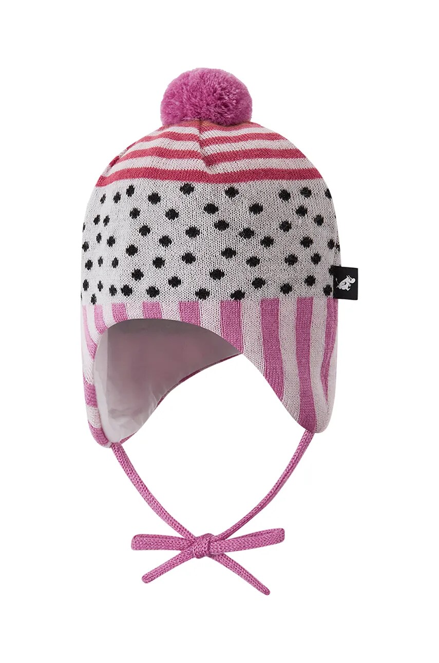 Reima caciula din lana pentru copii Moomin Yngst culoarea roz, de lana, 5300201B