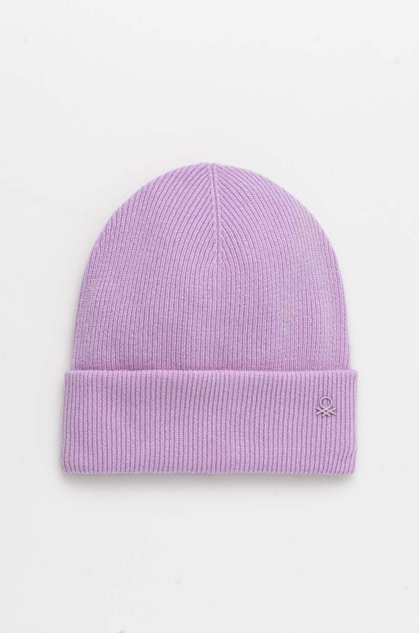 United Colors of Benetton șapcă de lână pentru copii culoarea violet, de lana, din tesatura neteda, 1244CA00X