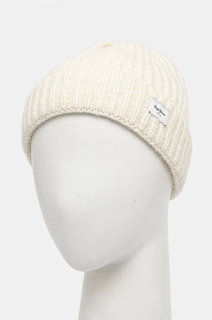 Дитяча шапка Pepe Jeans ZOE HAT колір бежевий з товстого трикотажу PG040241