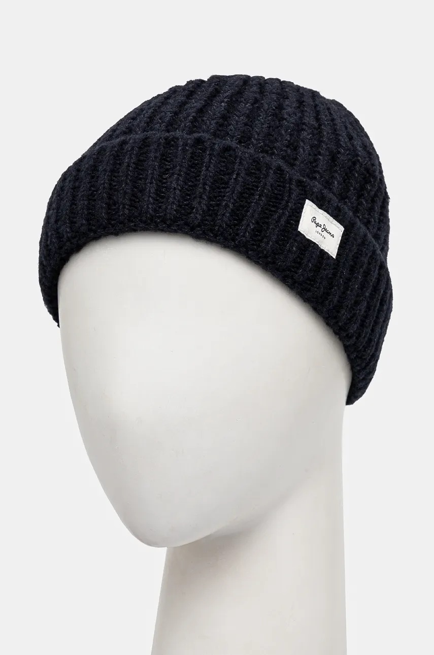 Дитяча шапка Pepe Jeans ZOE HAT колір синій з товстого трикотажу PG040241