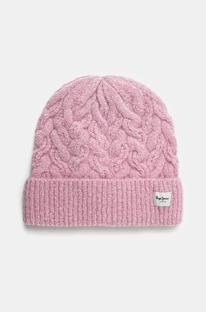 Pepe Jeans caciula copii ZAIDA HAT culoarea roz, din tricot gros, PG040242