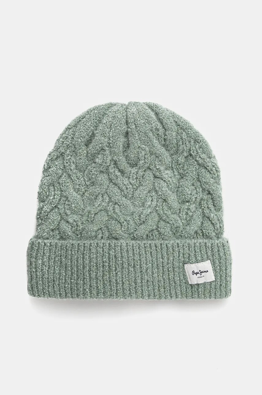 Pepe Jeans caciula copii ZAIDA HAT culoarea turcoaz, din tricot gros, PG040242