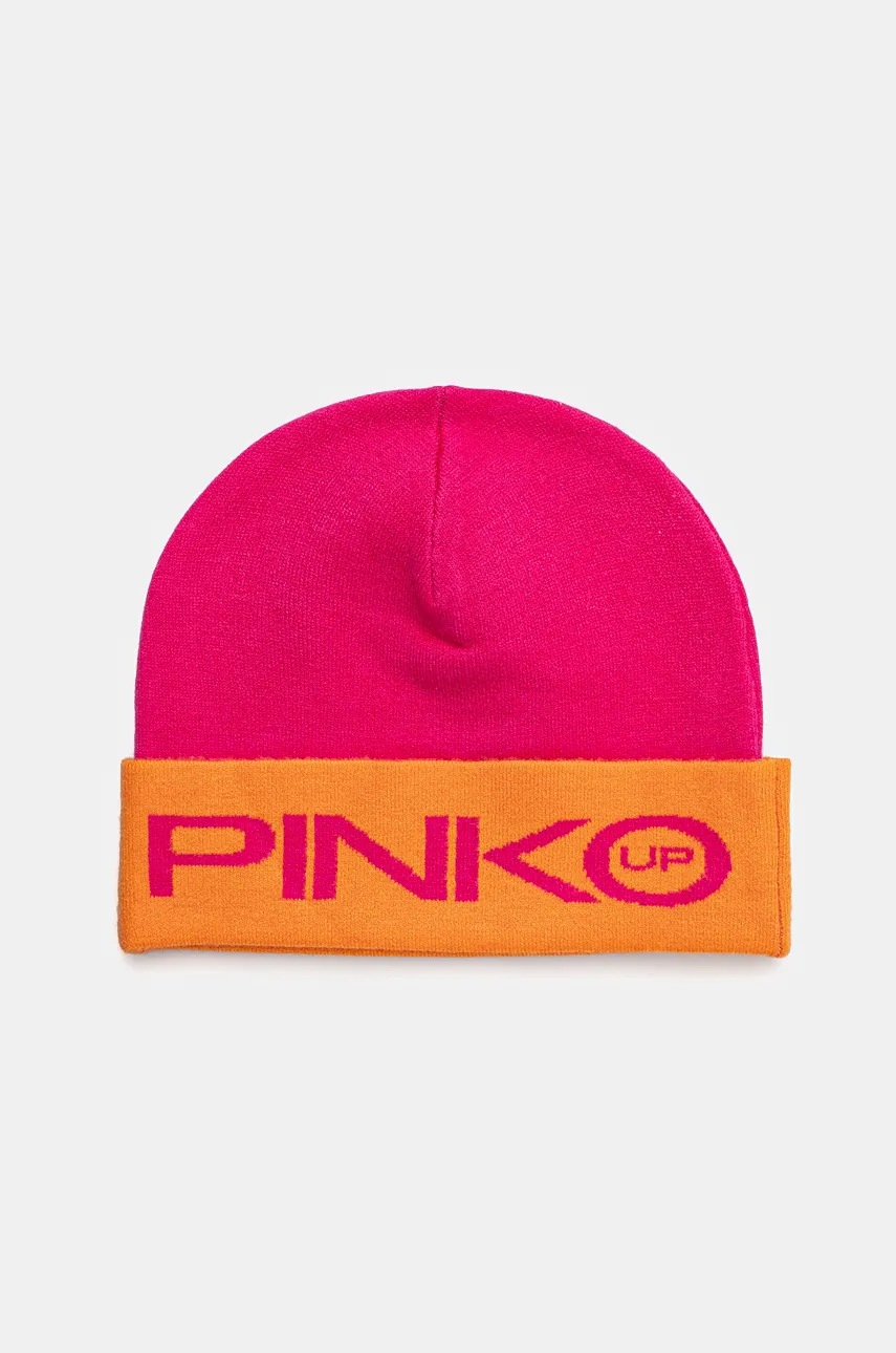 

Детска шапка Pinko Up в розово с фина плетка F4PIJGHT097, Розов
