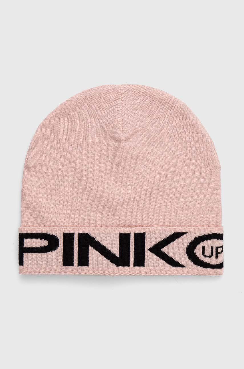 Detská čiapka Pinko Up ružová farba biela, z tenkej pleteniny, F4PIJGHT219