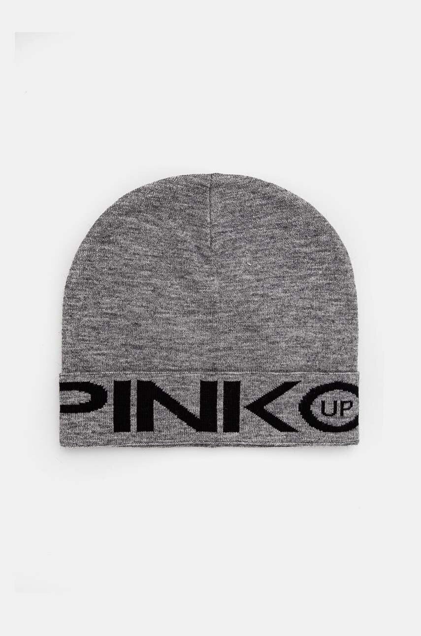 

Детска шапка Pinko Up в сиво с фина плетка F4PIJGHT219, Сив