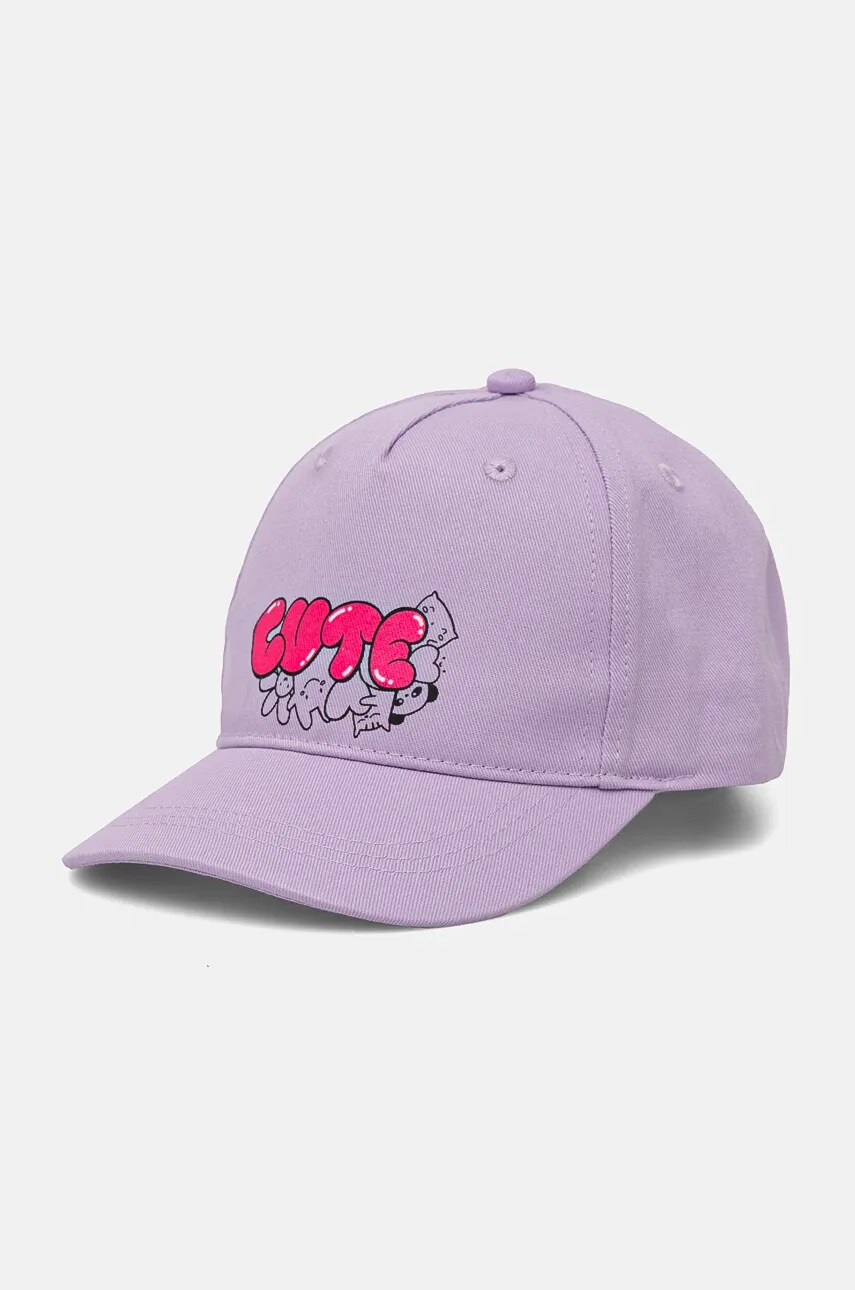 United Colors of Benetton șapcă din bumbac pentru copii culoarea violet, cu imprimeu, 6G0QGA017