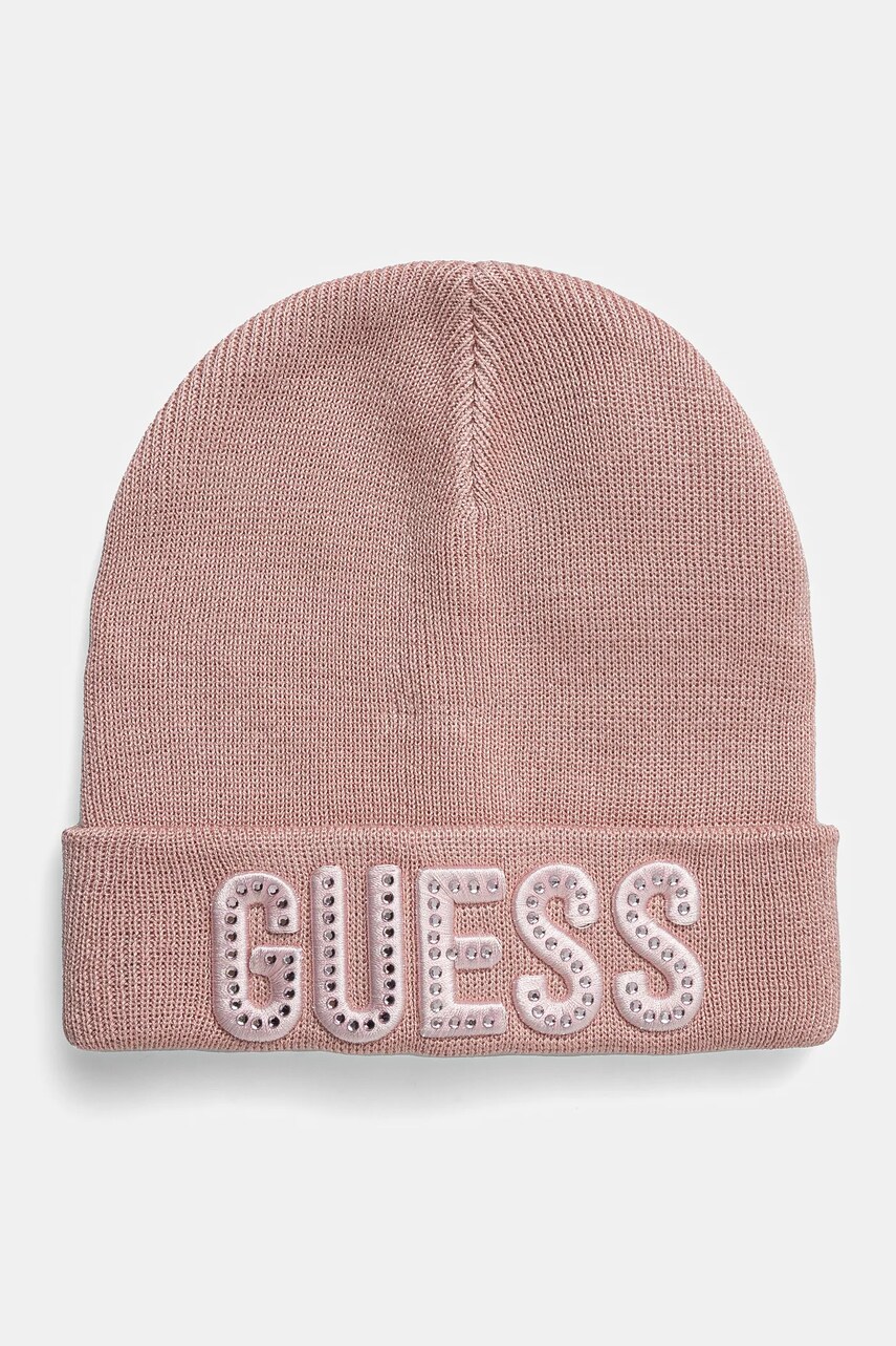 Levně Dětská čepice Guess růžová barva, z tenké pleteniny, A0BZ01 Z2QQ0