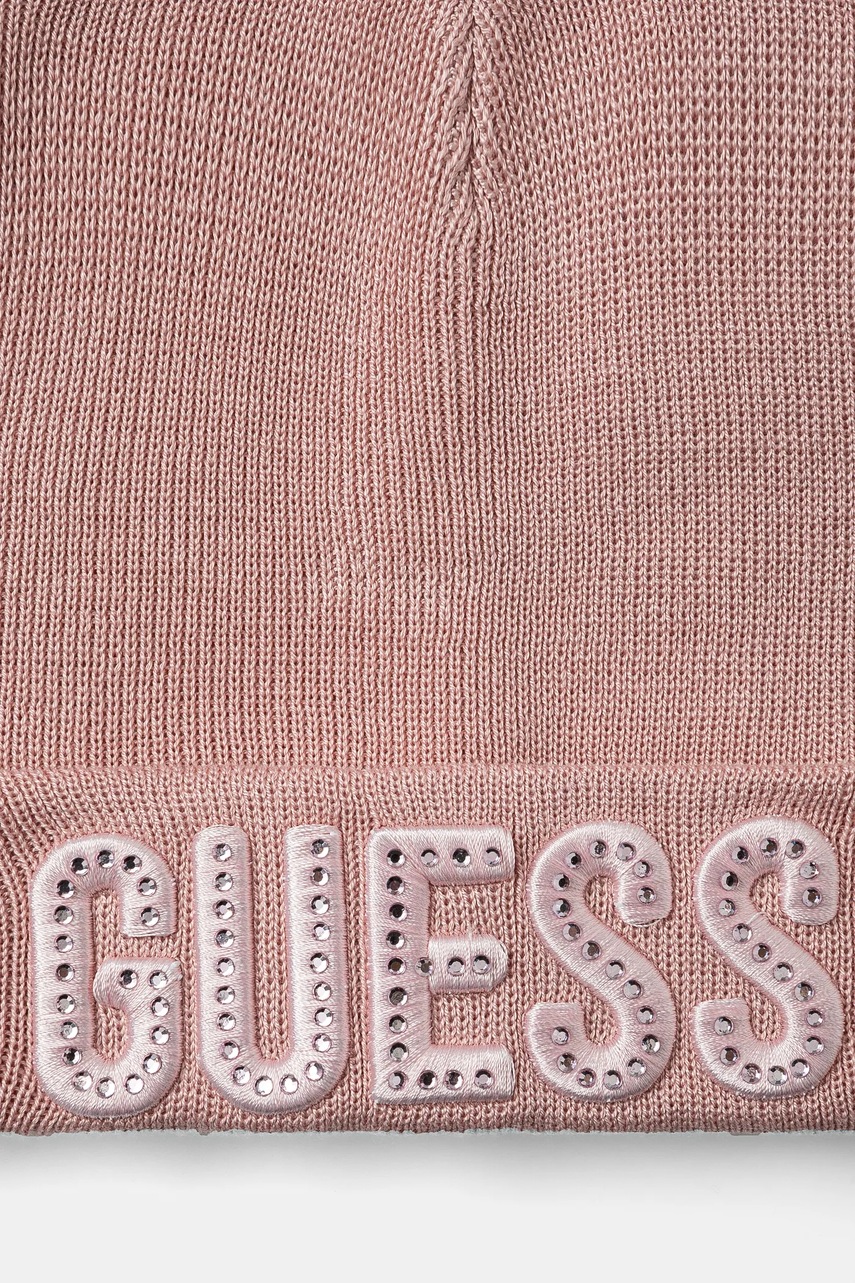 Дитяча шапка Guess колір рожевий з тонкого трикотажу A0BZ01 Z2QQ0