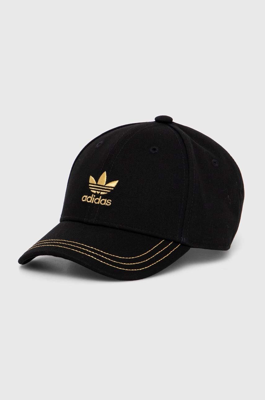 

Детска памучна шапка с козирка adidas Originals BASEBALL CAP в черно с апликация IY6692, Черен
