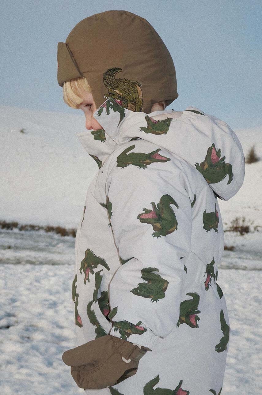 Konges Sløjd caciula copii JUNO HAT culoarea verde, din tricot gros, KS101247