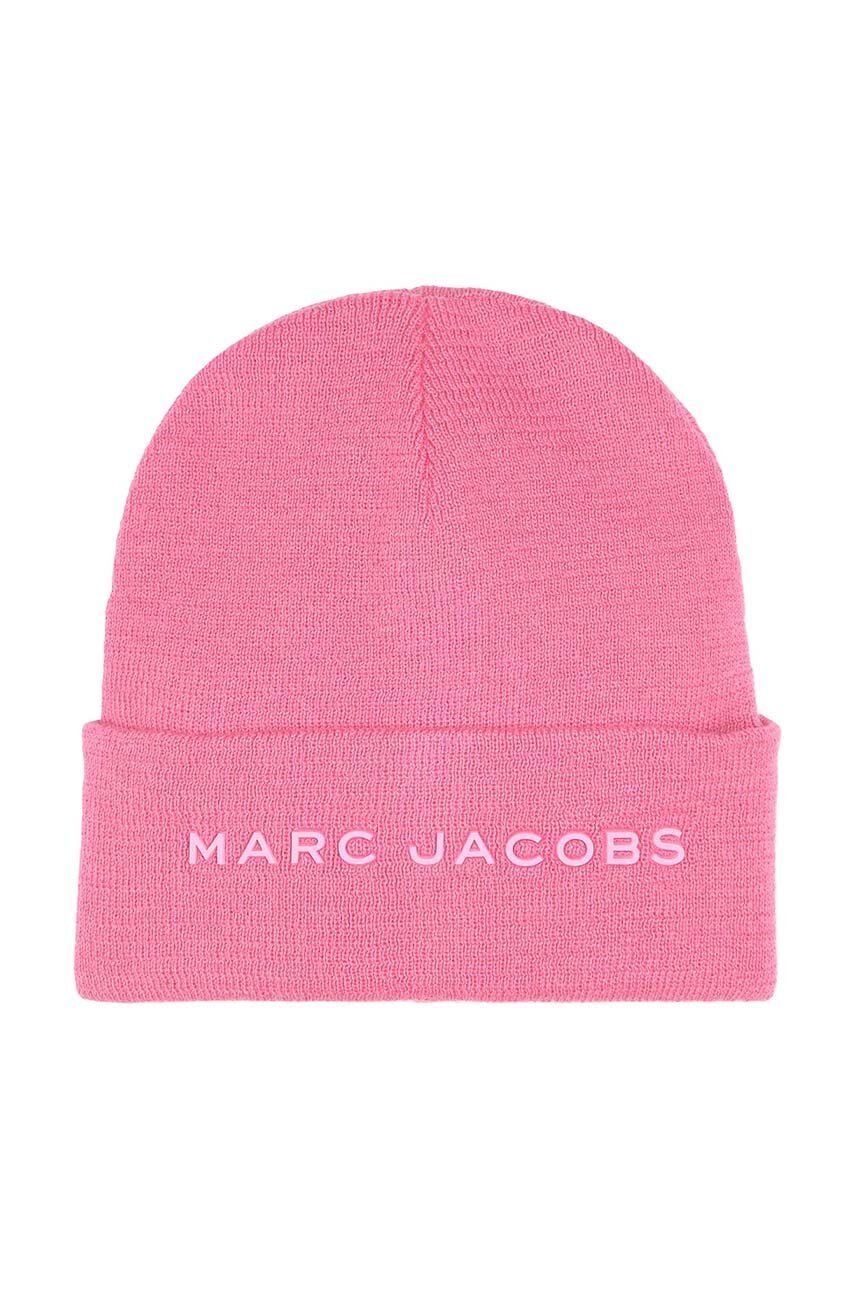 

Детска шапка с вълна Marc Jacobs в розово от плътен трикотаж W60346, Розов