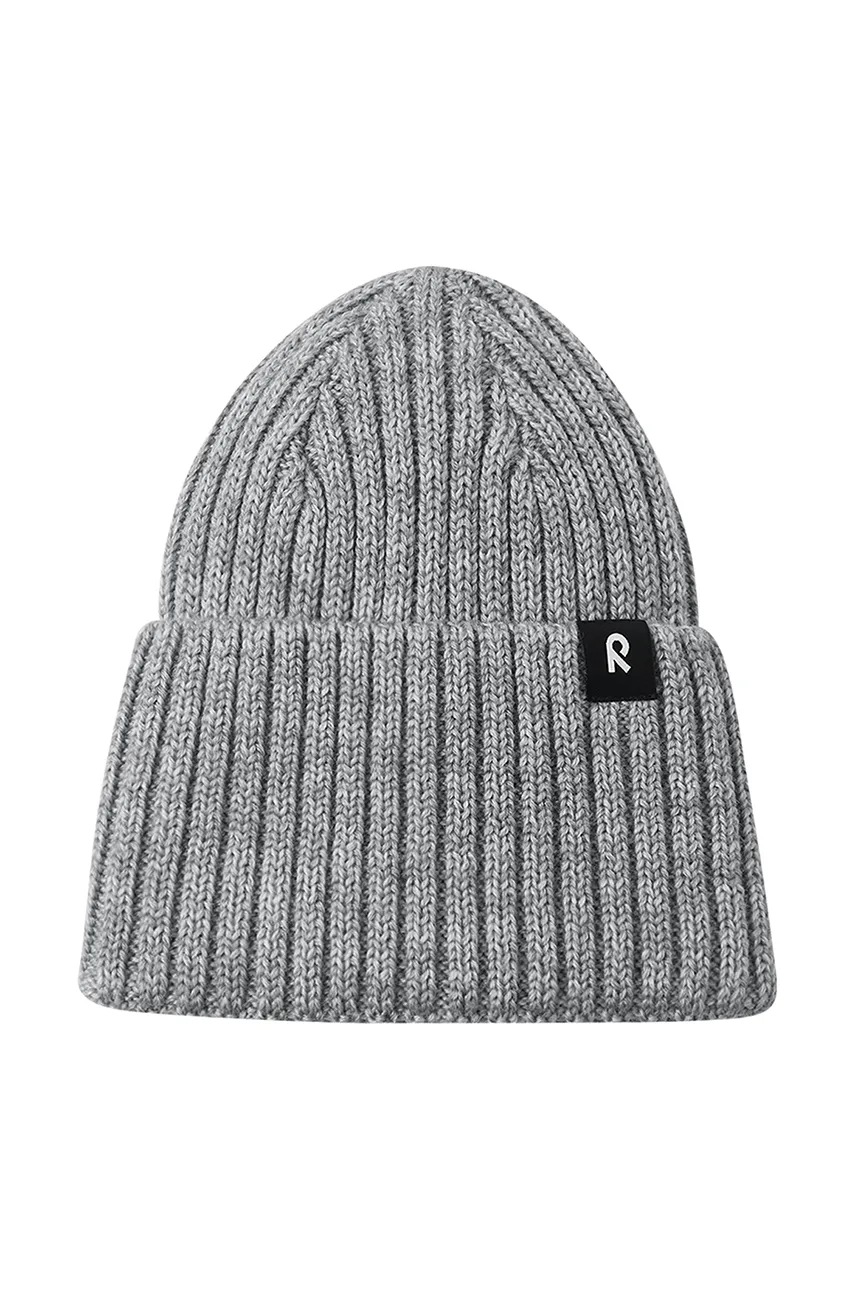 Детская хлопковая шапочка Reima Villaisa цвет серый шерсть 5300282A Детская хлопковая шапочка Reima Villaisa цвет серый шерсть 5300282A