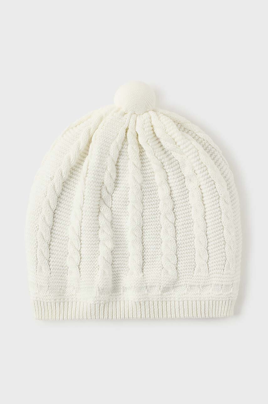 Mayoral Newborn caciula de bumbac pentru copii culoarea bej, bumbac, 9774