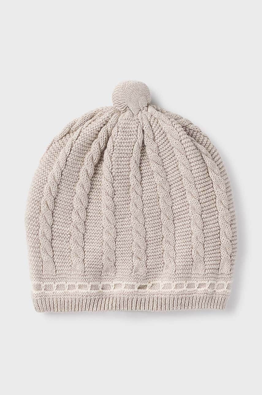 Mayoral Newborn caciula de bumbac pentru copii culoarea bej, bumbac, 9774