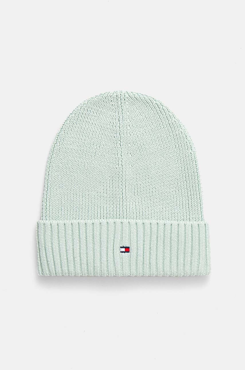 

Детска памучна шапка Tommy Hilfiger в тюркоазено от памук AU0AU01526, Тюркоазен