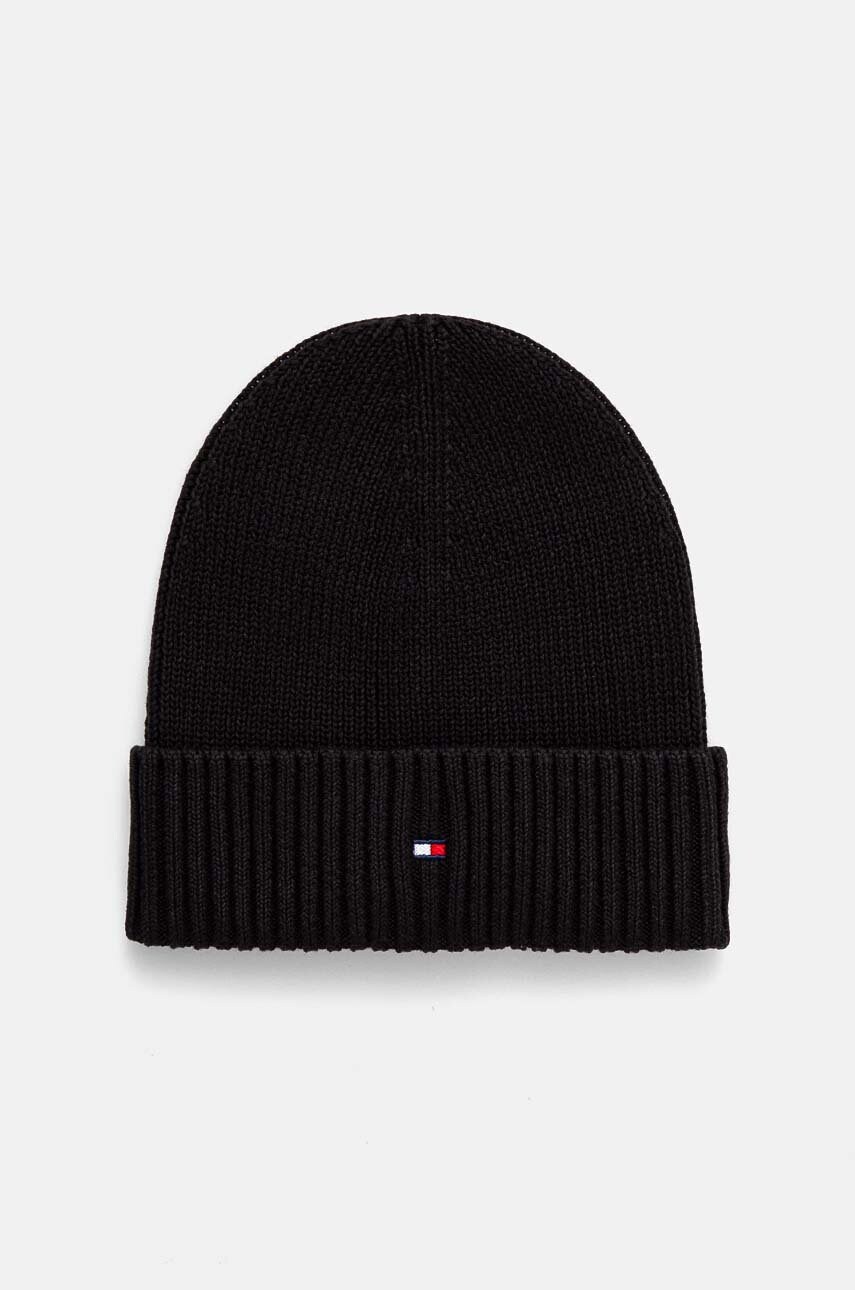 Levně Dětská bavlněná čepice Tommy Hilfiger černá barva, AU0AU01526