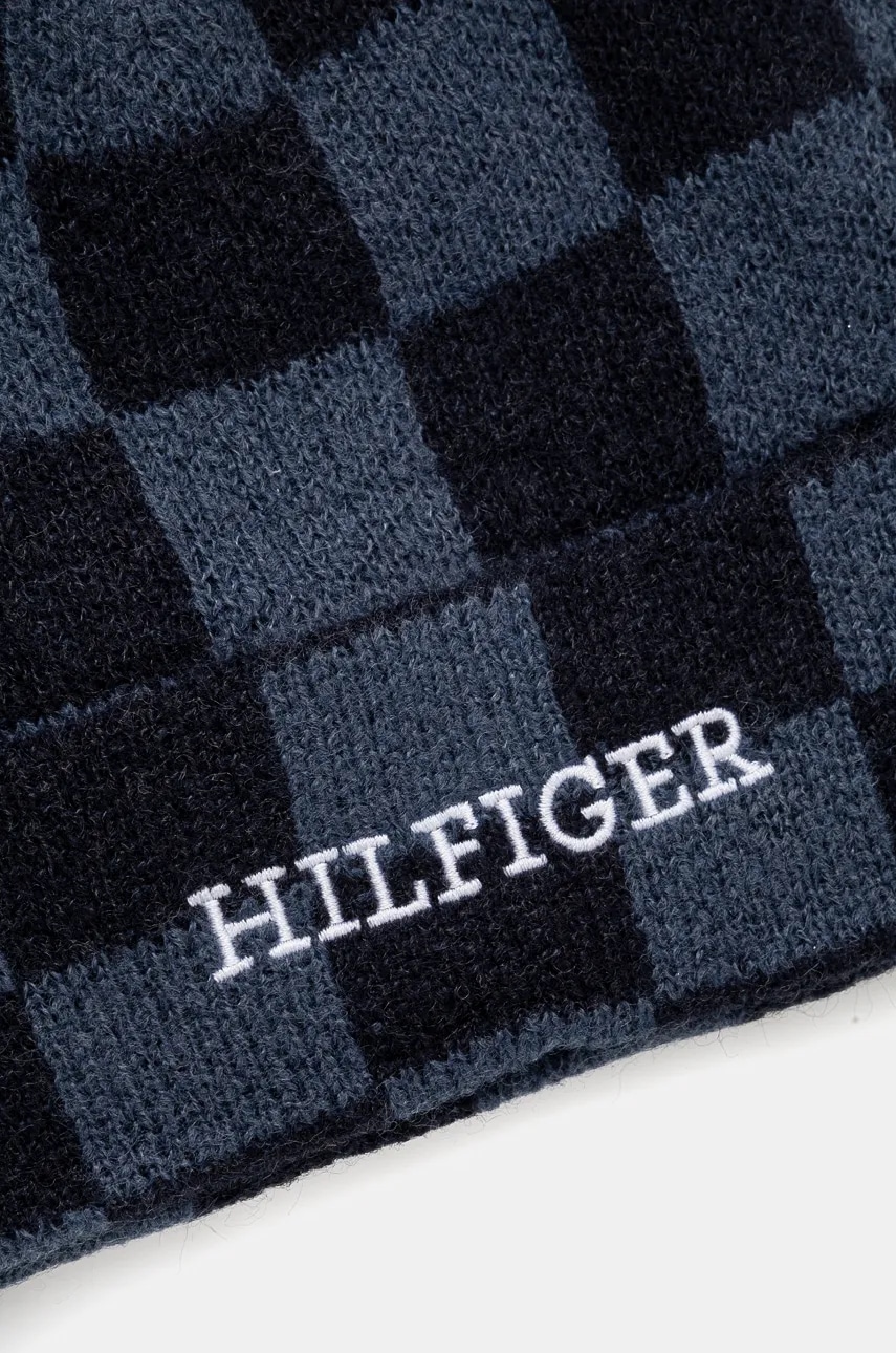 Детская шапка с примесью шерсти Tommy Hilfiger цвет синий AU0AU01932 Детская шапка с примесью шерсти Tommy Hilfiger цвет синий AU0AU01932