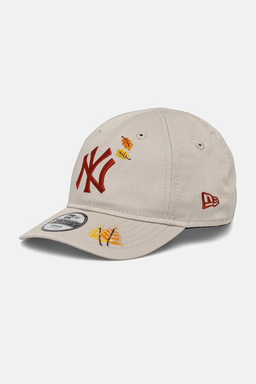 New Era șapcă de baseball pentru copii NEW YORK YANKEES culoarea bej, cu imprimeu, 60565301