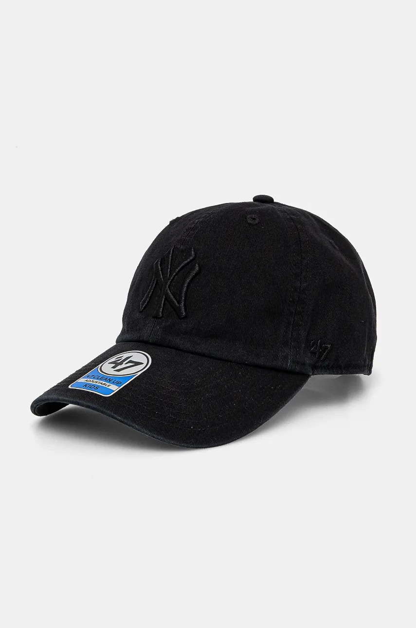 

Детска памучна шапка с козирка 47 brand MLB New York Yankees в черно с изчистен дизайн B-RGW17GWSNL-BKF_KIDS, Черен