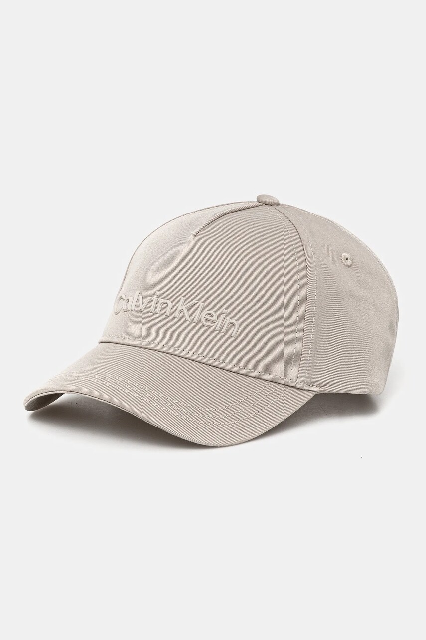 Levně Bavlněná baseballová čepice Calvin Klein béžová barva, K50K511987