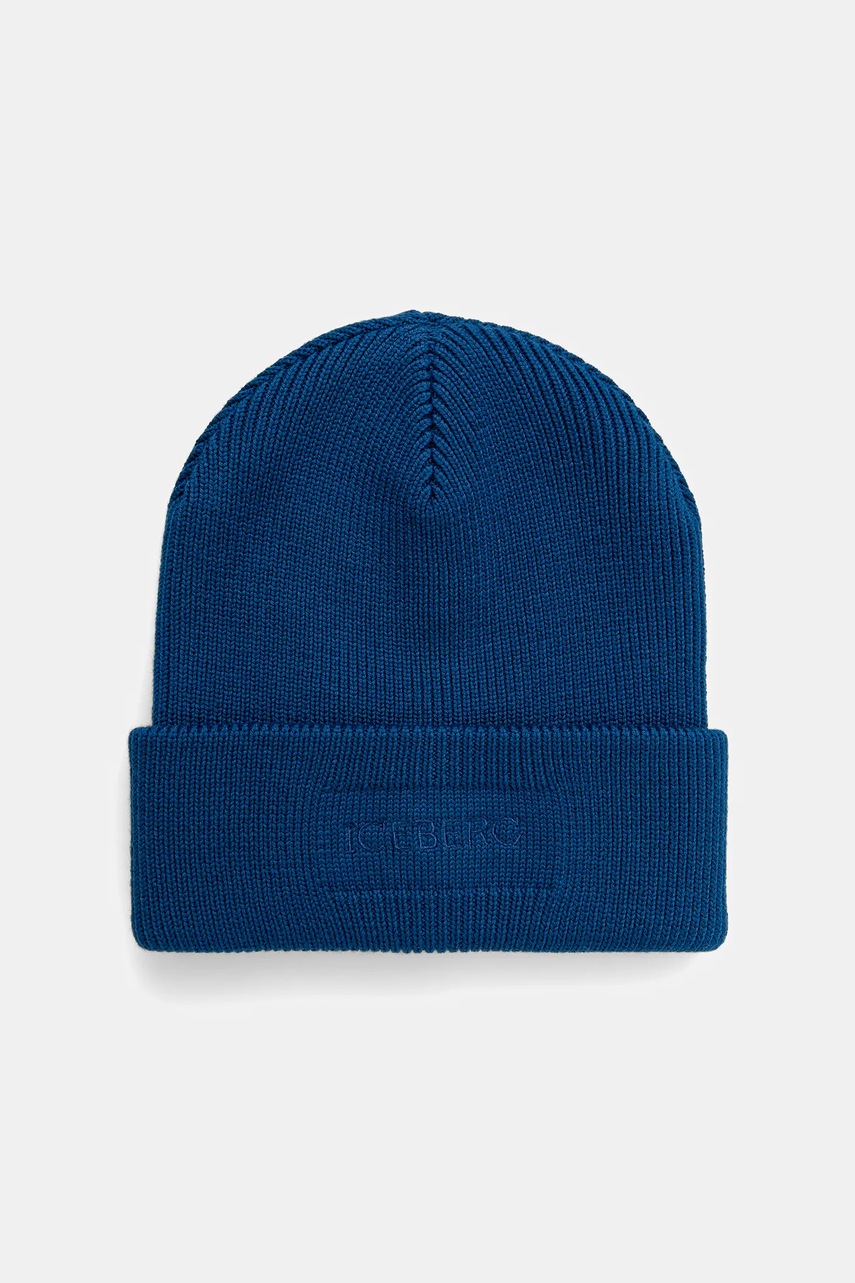 Iceberg caciula de lana culoarea bej, de lana, din tricot gros, 30 409 005