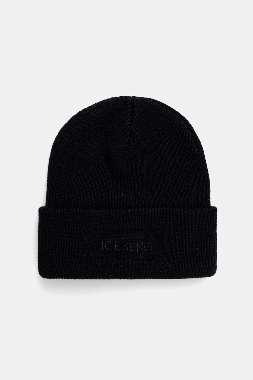 Iceberg căciulă de lână culoarea bej, de lână, din tricot gros, 30 409 005