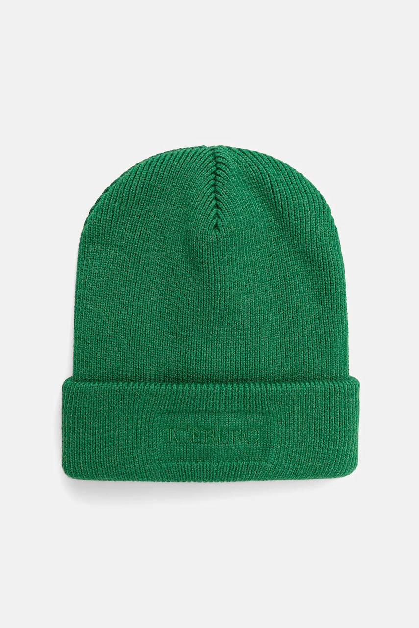 Iceberg căciulă de lână culoarea bej, de lână, din tricot gros, 30 409 005