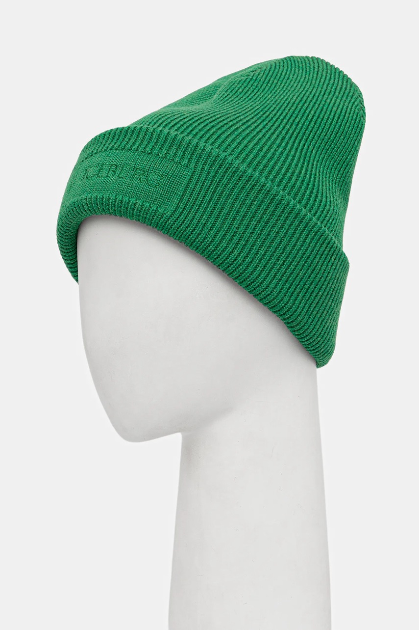 Шерстяная шапка Iceberg цвет бежевый из толстого трикотажа шерсть 30 409 005