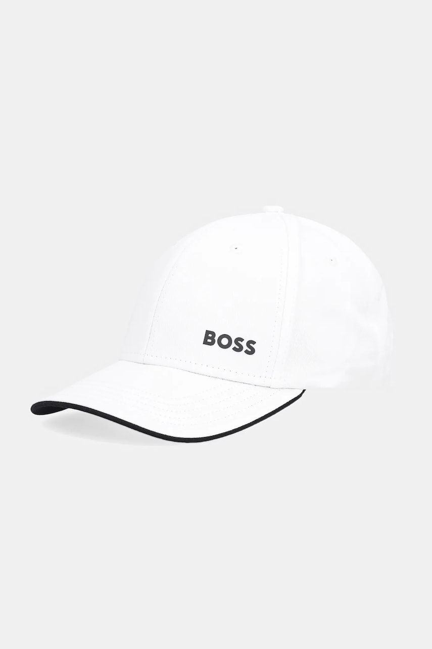 BOSS Green șapcă de baseball din bumbac culoarea alb, cu imprimeu, 50519219 BOSS Green șapcă de baseball din bumbac culoarea alb, cu imprimeu, 50519219