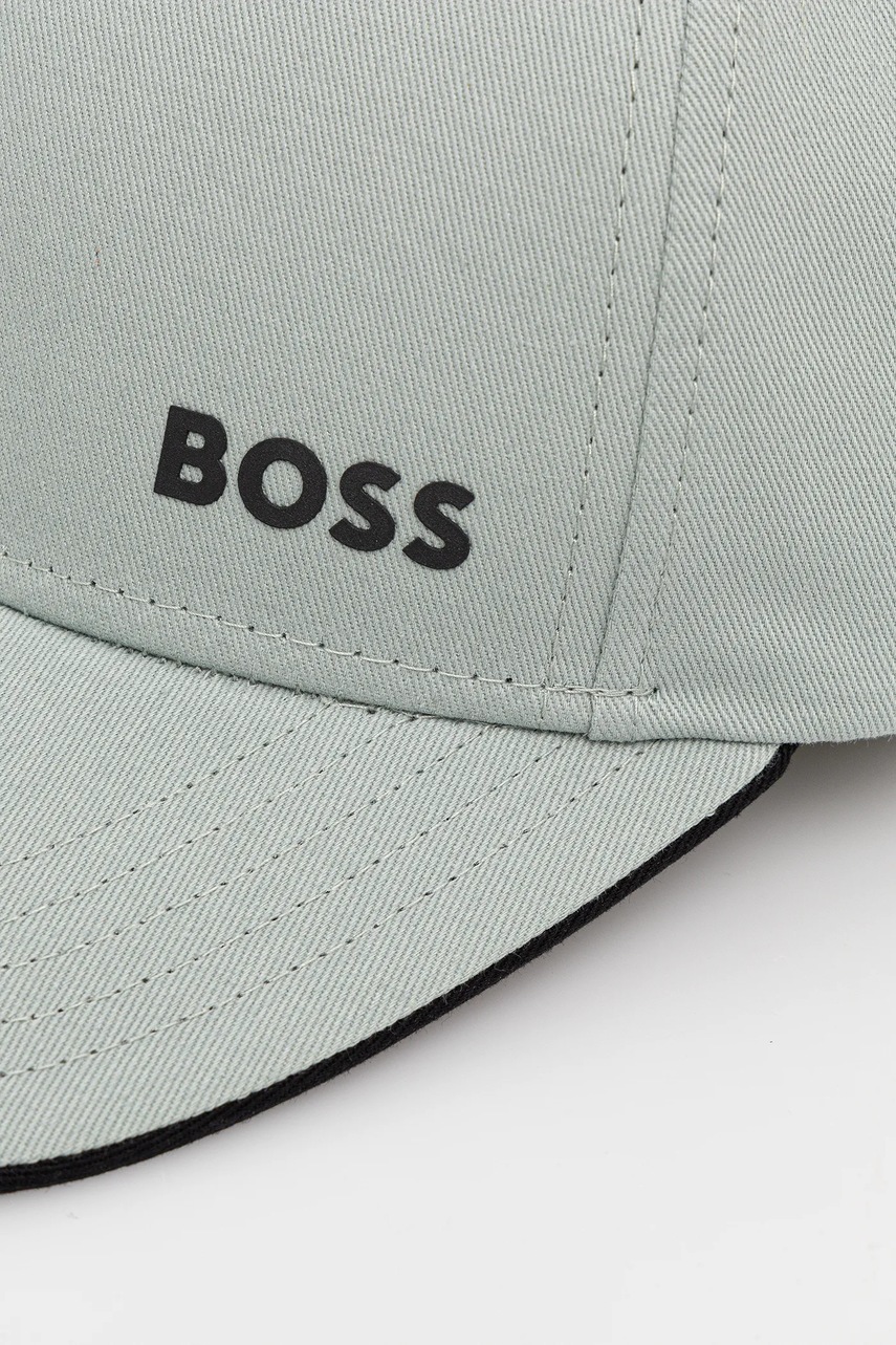 Хлопковая кепка BOSS Green цвет зелёный с принтом 50519219