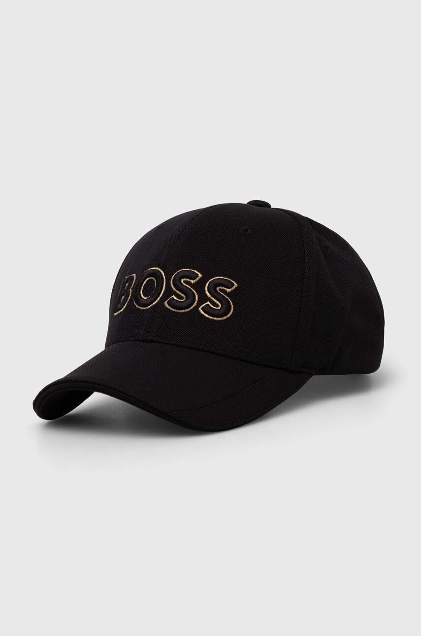 Boss Green sapca culoarea negru, cu imprimeu, 50519247