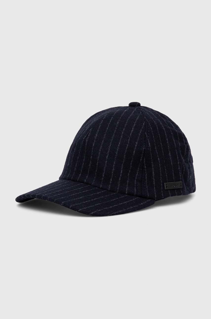 BOSS șapcă de lana culoarea albastru marin, modelator, 50520724