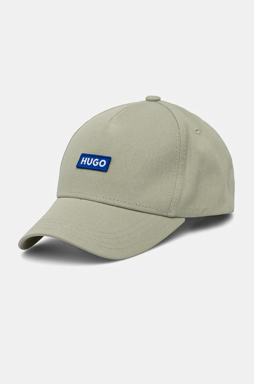 

Памучна шапка с козирка Hugo Blue в зелено с апликация 50522014, Зелен