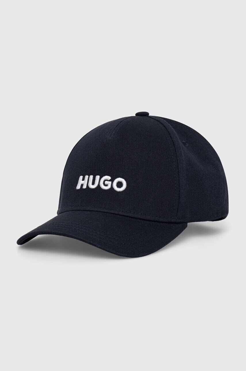 Levně Bavlněná baseballová čepice HUGO tmavomodrá barva, s aplikací, 50518901