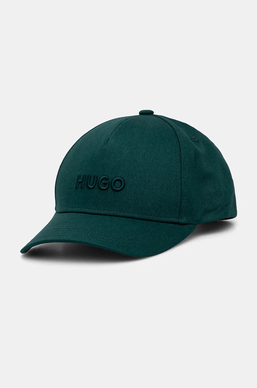 

Памучна шапка с козирка HUGO в зелено с апликация 50518901, Зелен