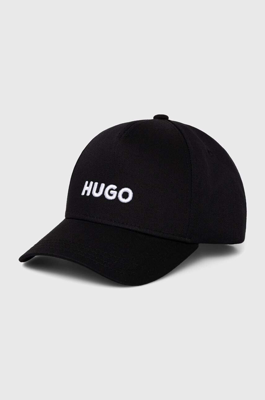 HUGO șapcă de baseball din bumbac culoarea negru, cu imprimeu, 50518901