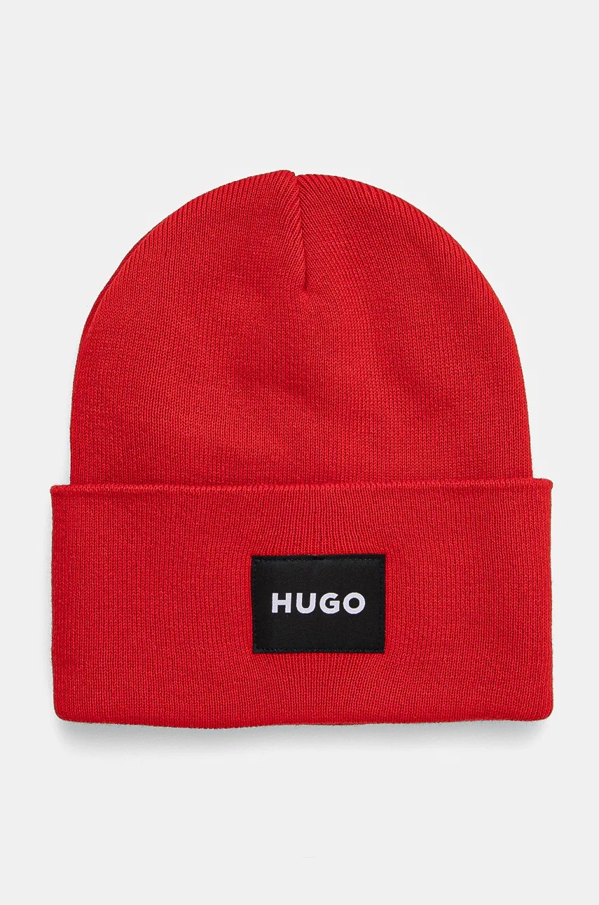 

Памучна шапка HUGO в розово от памук 50521527, Червен