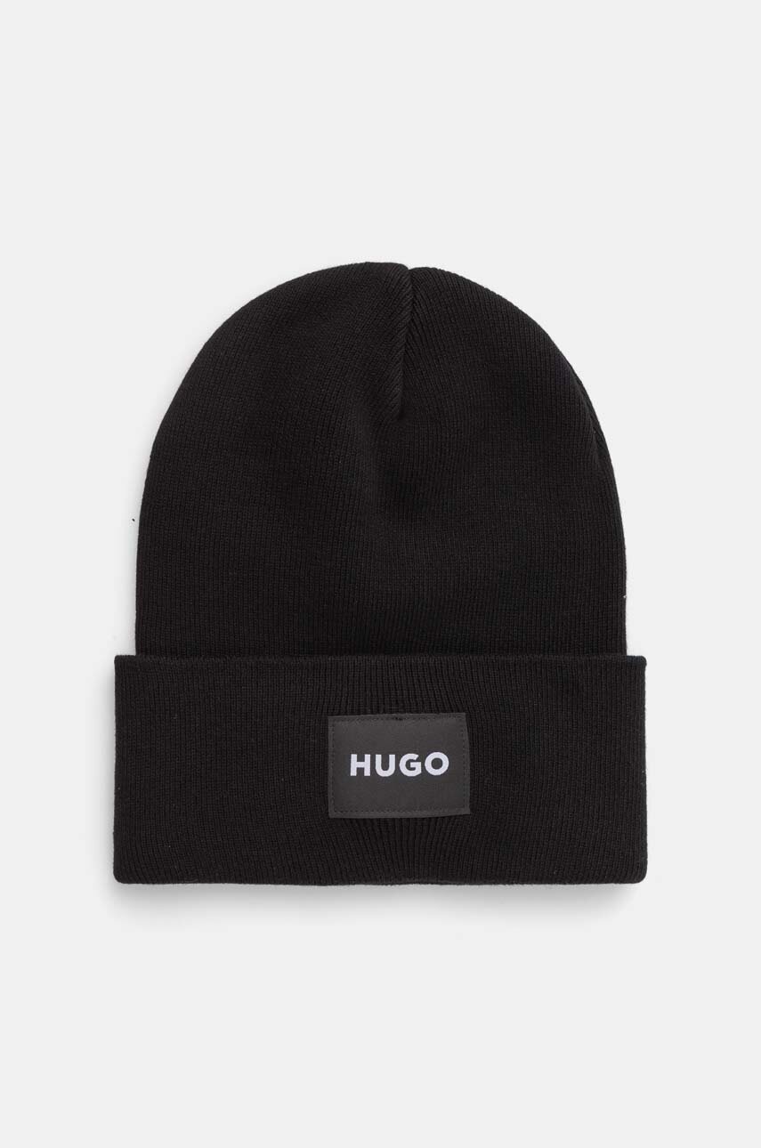 

Памучна шапка HUGO в черно от памук 50521527, Черен