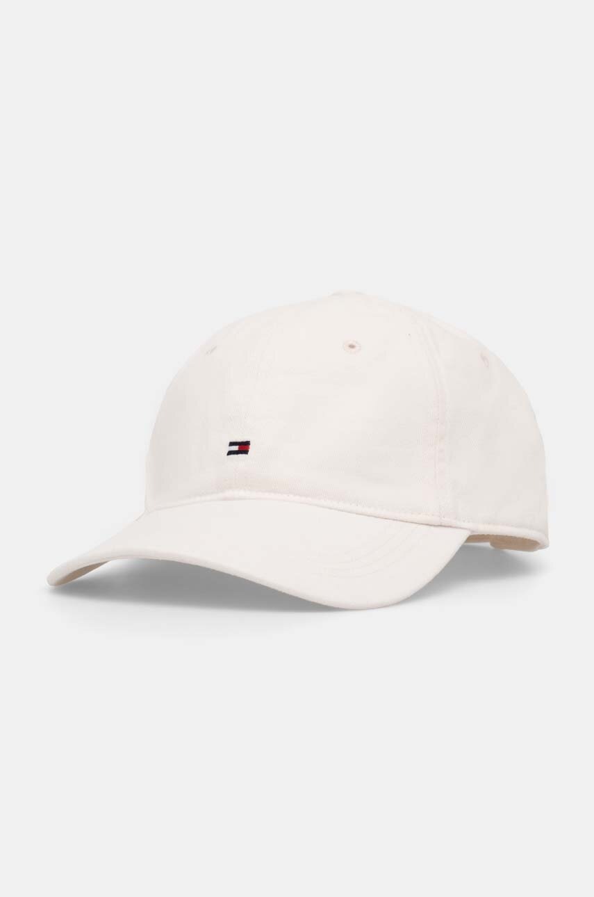 

Памучна шапка с козирка Tommy Hilfiger в бяло с изчистен дизайн AM0AM12531, Бял