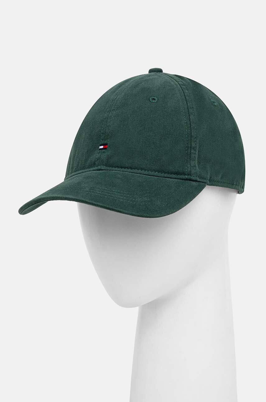 

Памучна шапка с козирка Tommy Hilfiger в зелено с изчистен дизайн AM0AM12531, Тюркоазен